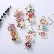3Pcs/Set Artificial Flower Baby Girl Hair Clips