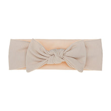 Beige Ribbed Bow Headband KK174