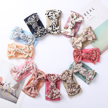 Flower Print Chiffon Big Bowknot Headwraps