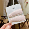 2Pcs/Set Flower Print Floral Dot new style oval snap clips Baby hair Clips PP174