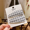 2Pcs/Set Flower Print Floral Dot new style oval snap clips Baby hair Clips PP174