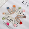 Knit Cotton With Alloy Snap Clip Small Daisy Hair Pin PP184