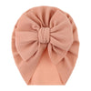 Solid Waffle Fabric Baby Hat Big Bow Topknot Turban