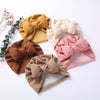 Solid Color Faux Cashmere Big Bowknot Baby Turban Hat SS97